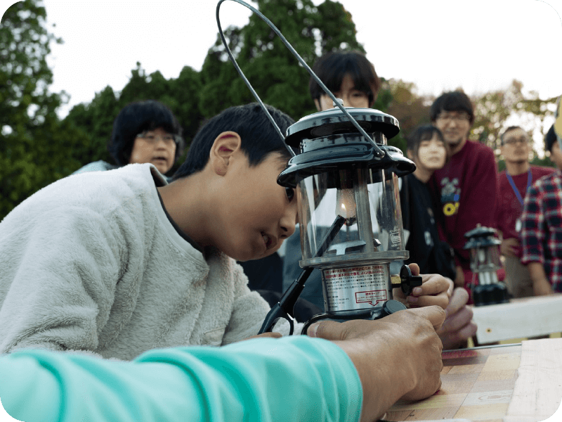 ガソリンランタン点灯体験