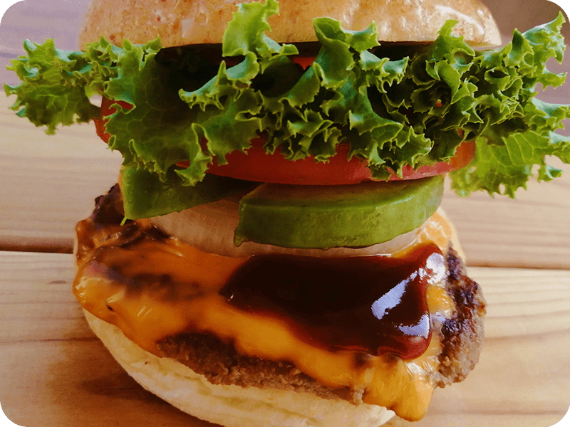 ハンバーガー／自家製パン／ステーキ／ポテト